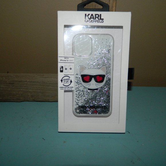 5/$25 Karl Lagerfeld Iphone 12 Liquid Glitter Case - Picture 1 of 3